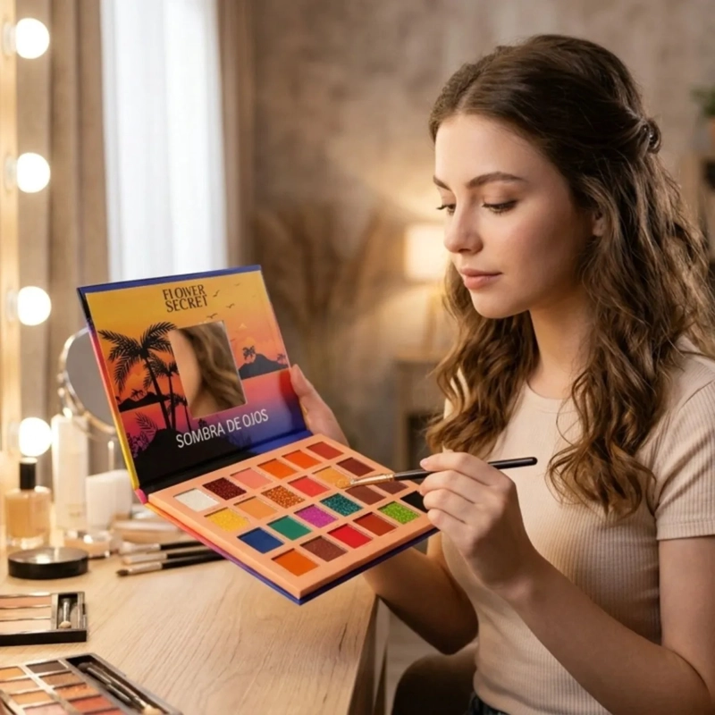 PALETA DE SOMBRAS 24 COLORES ACABADOS MATE BRILLANTES MV - 4