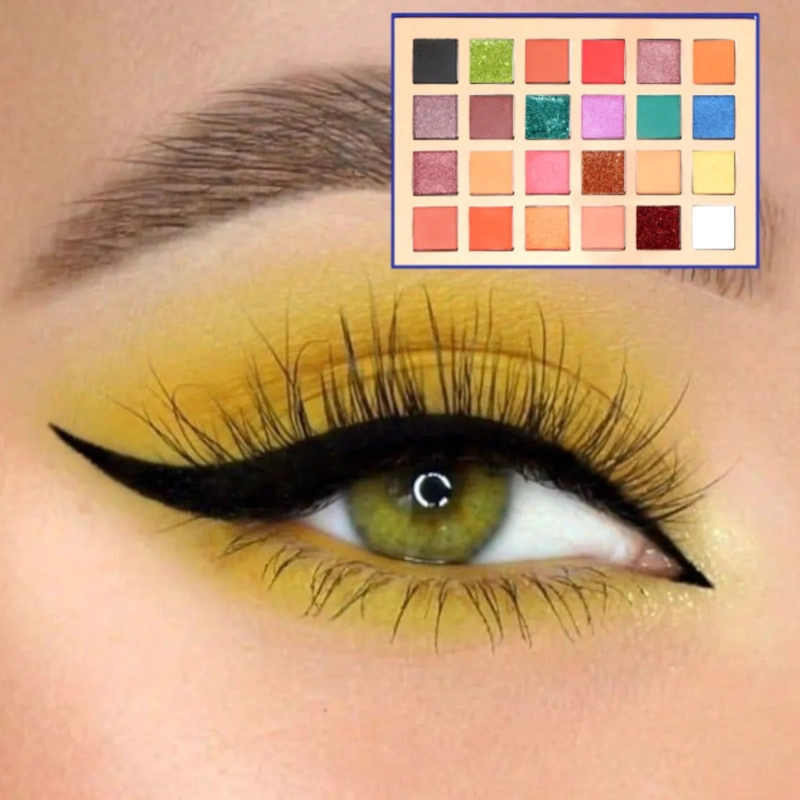 PALETA DE SOMBRAS 24 COLORES ACABADOS MATE BRILLANTES MV - 9