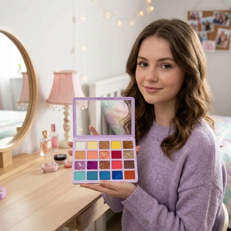 SET 2 PALETAS SOMBRAS 24 COLORES TEXTURA MICRONIZADA MV - 6