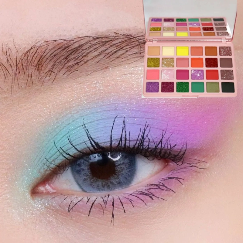 SET 2 PALETAS SOMBRAS 24 COLORES TEXTURA MICRONIZADA MV - 8