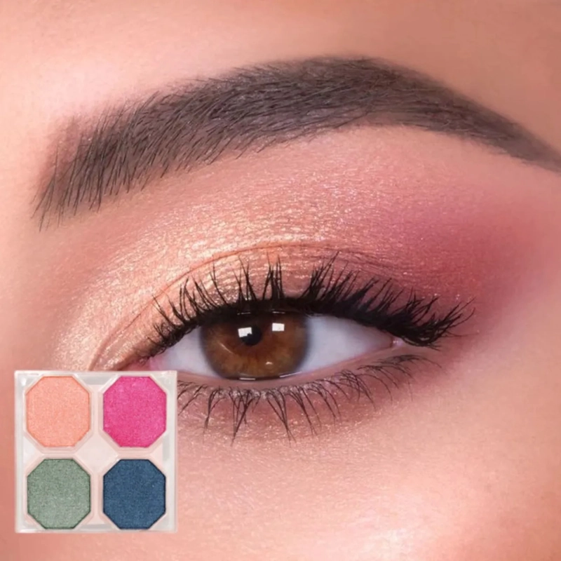 SET 2 PALETAS SOMBRAS OJOS POLVO 4 TONOS LARGA DURACION MV - 6