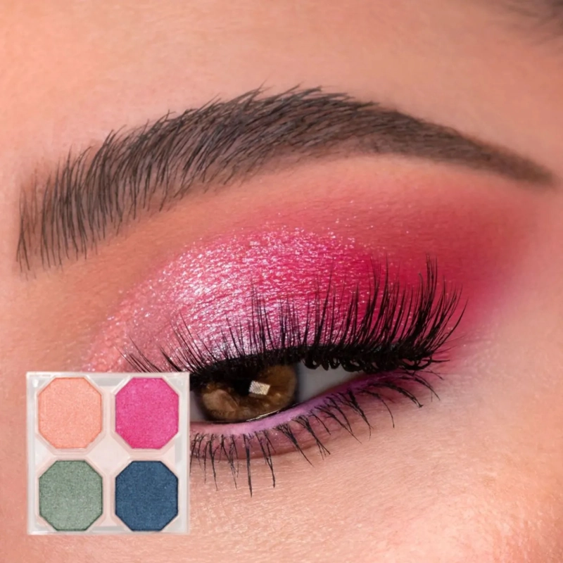 SET 2 PALETAS SOMBRAS OJOS POLVO 4 TONOS LARGA DURACION MV - 8