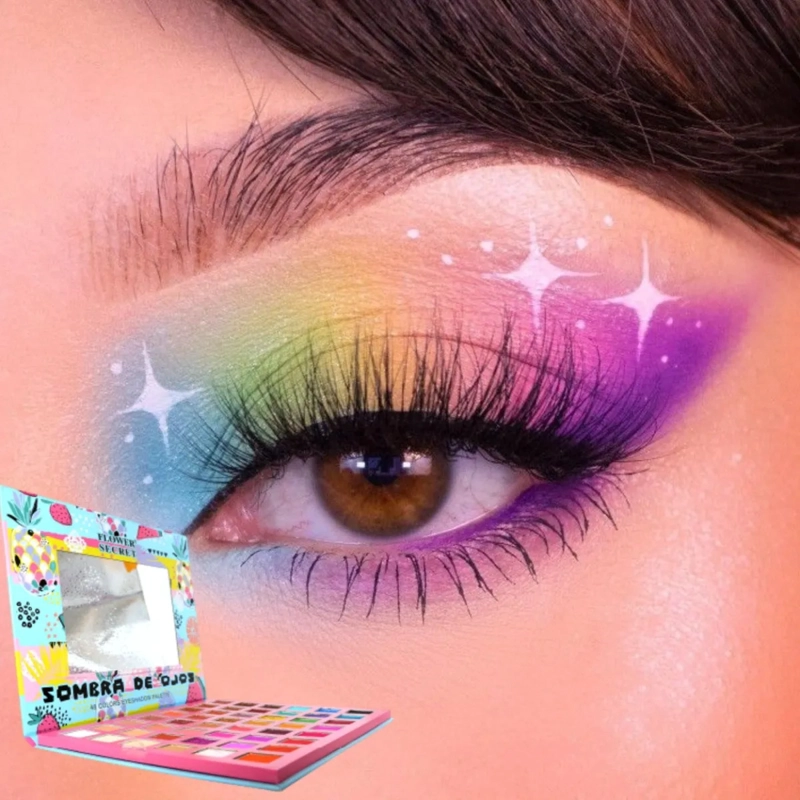 PALETA SOMBRAS OJOS 48 COLORES PIGMENTOS ALTA FIDELIDAD MV - 6