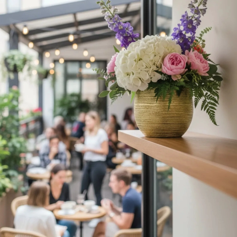 SET 2 MACETAS DECORATIVAS TEXTURIZADAS ESFE RICA ACABADO ALJ - 2