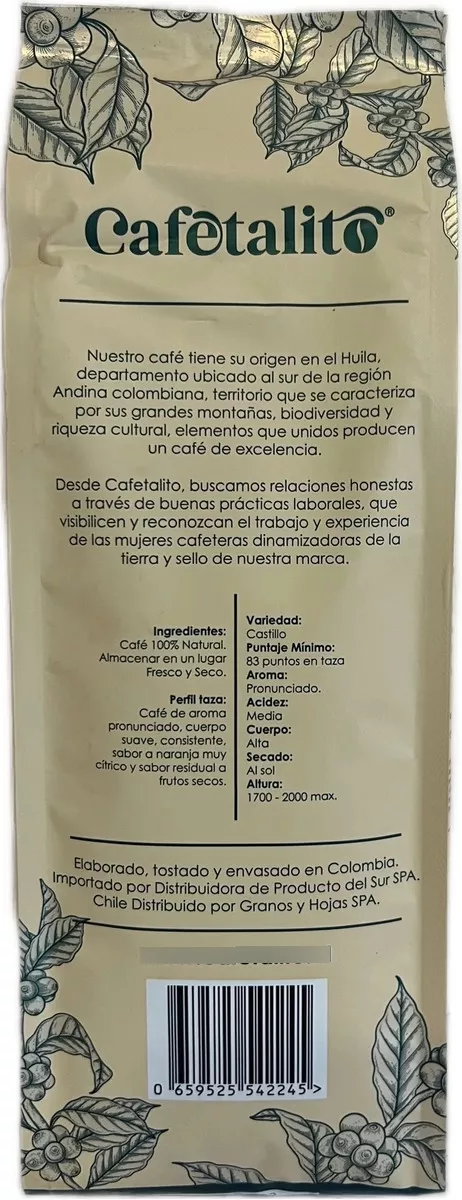 CAFETALITO 100 % ARÁBICA MOLIDO 500 GRAMOS - 2