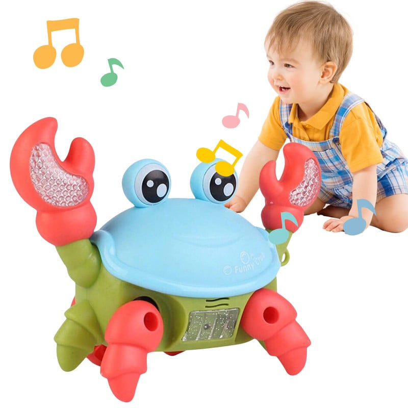 SET BFT 2 JUGUETES CANGREJO ARRASTRA MUSICA ILUMINA NIÑOS LAU - 2