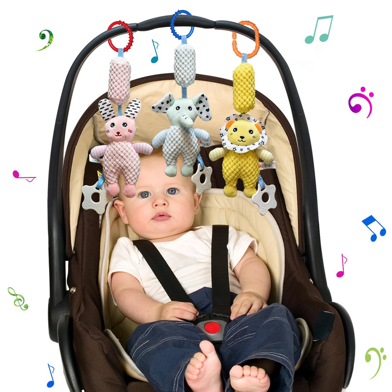 SET BFT 2 SONAJERO COCHE CUNA SENSORIAL PELUCHE BEBE LAU - 2