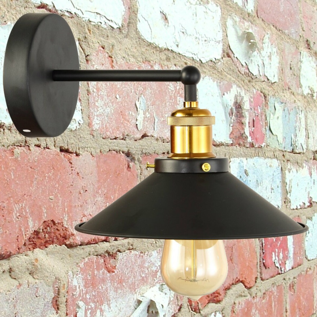 LÁMPARA PARED NÓRDICA INDUSTRIAL DECORATIVA COBRE JHN NEGRA - 9