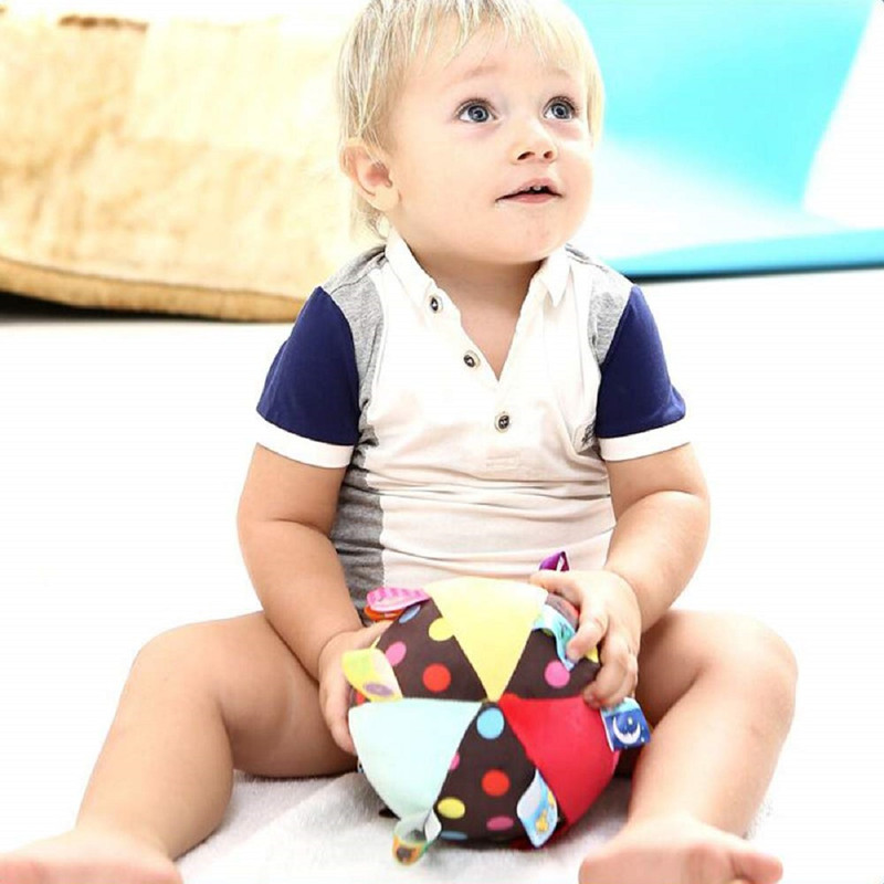 SONAJERO BFT PELOTA JUGUETE FELPA SUAVE SONIDO BEBÉS LAU MULTICOLOR - 3