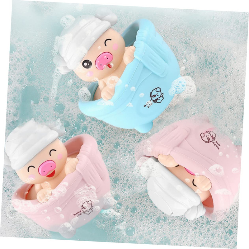 SET BFT 6 JUGUETES CERDITO AGUA DUCHA DIVERTIDO BAÑO BEBÉS LAU - 4