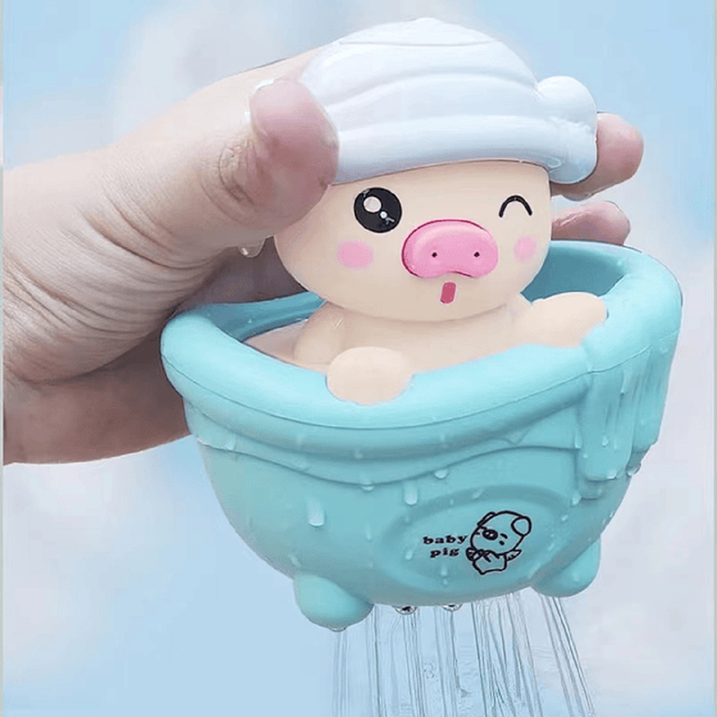 SET BFT 6 JUGUETES CERDITO AGUA DUCHA DIVERTIDO BAÑO BEBÉS LAU - 8