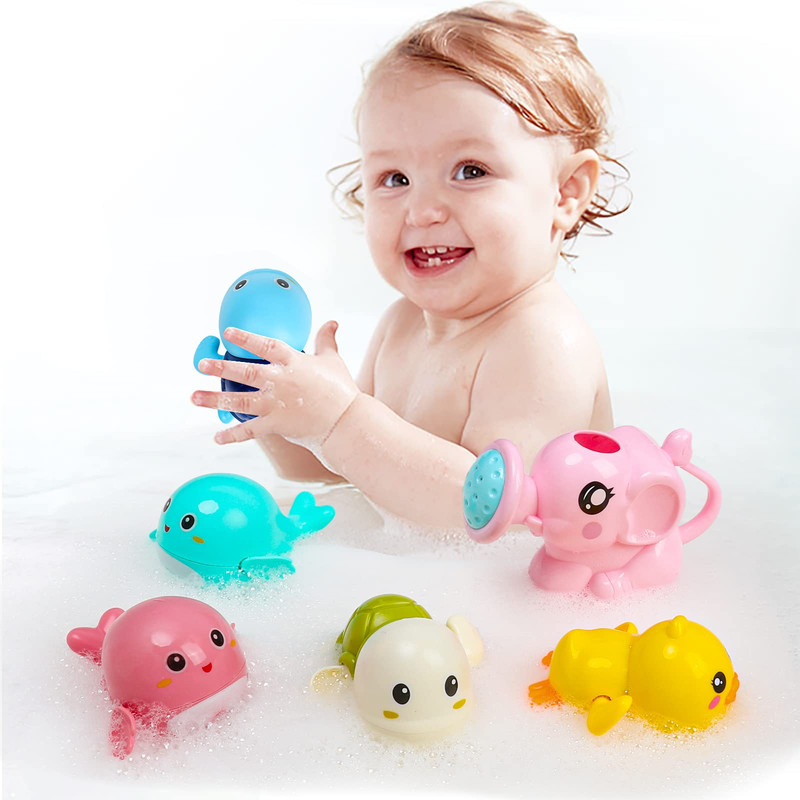 SET A95X MULTICOLOR 6 JUGUETE BALLENA FLOTANTE PISCINA BAÑERA NIÑOS LAU - 5