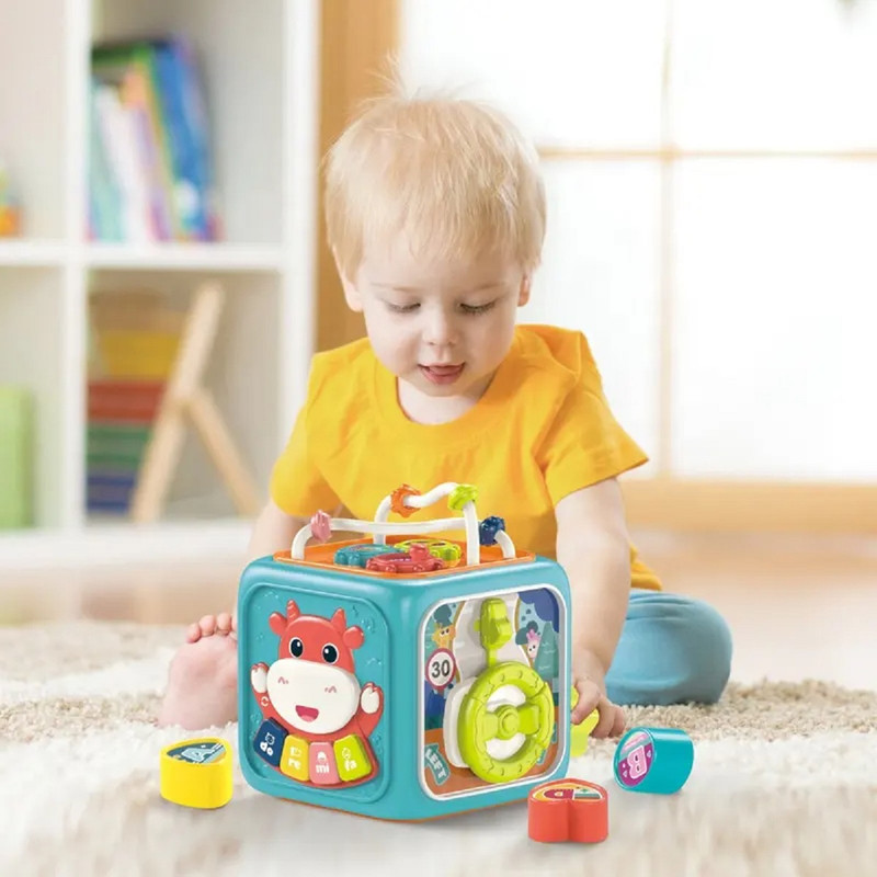 CUBO ESTIMULACIÓN A95X JUGUETE MUSICAL EDUCATIVO NIÑOS BEBÉS LAU MULTICOLOR - 6