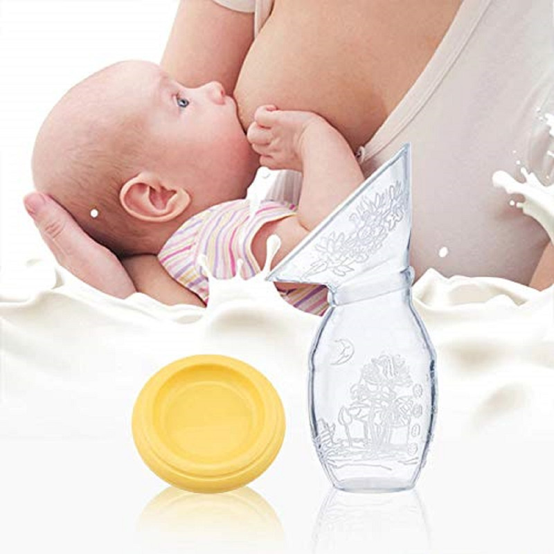 SET 4 EXTRACTOR LECHE SILICONA MANUAL MAMAS BEBES LAU - 1