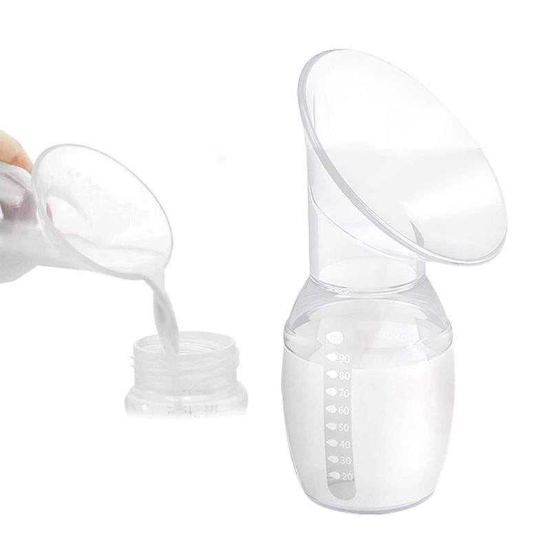 SET 4 EXTRACTOR LECHE SILICONA MANUAL MAMAS BEBES LAU - 4