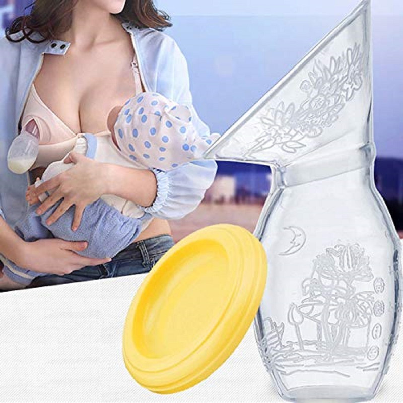 SET 4 EXTRACTOR LECHE SILICONA MANUAL MAMAS BEBES LAU - 5