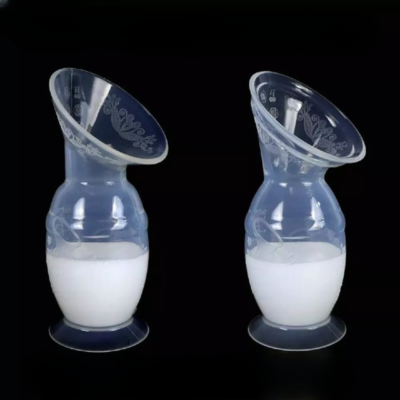 SET 4 EXTRACTOR LECHE SILICONA MANUAL MAMAS BEBES LAU - 9