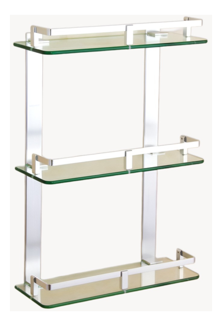 ESTANTE VIDRIO ORGANIZADOR BAÑO 3 NIVELES TEMPLADO JHN PLATA - 2