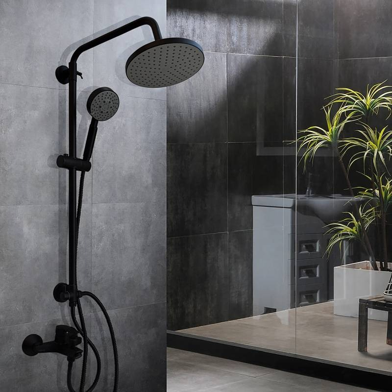COLUMNA DUCHA JHN 3 FUNCIONES NEGRO MATE ACERO INOXIDABLE - 5