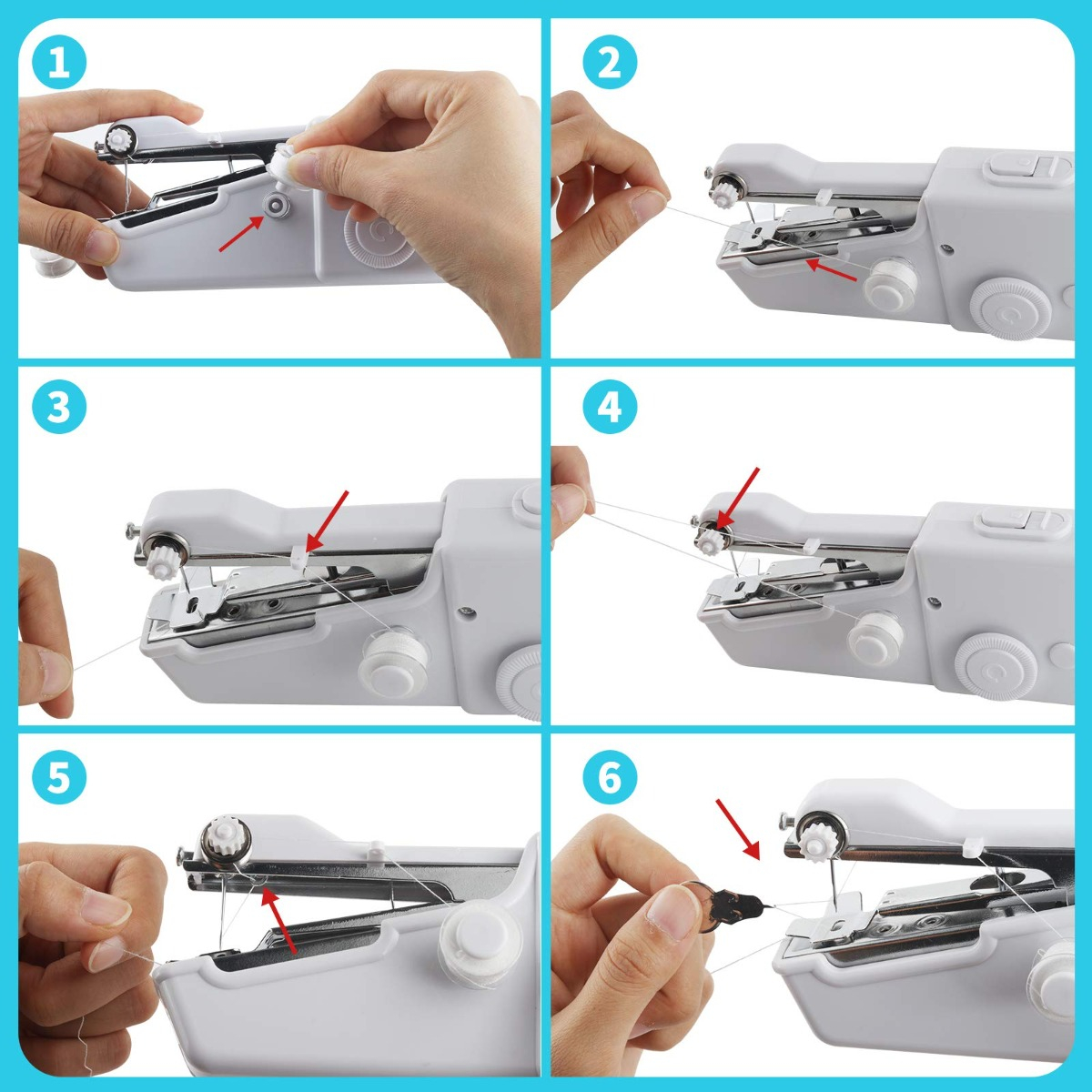 MÁQUINA COSER MINI PORTÁTIL MANO REPARAR TELA HOGAR JHN - 7