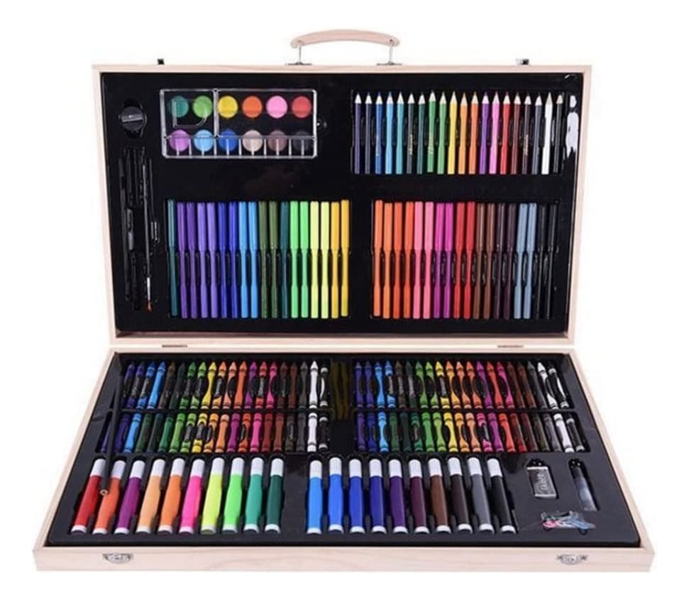 KIT DIBUJO LÁPICES CRAYONES PINTURA ACCESORIO 180 PIEZAS JHN - 1