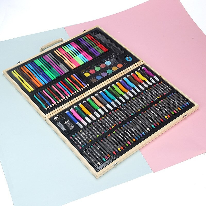 KIT DIBUJO LÁPICES CRAYONES PINTURA ACCESORIO 180 PIEZAS JHN - 2