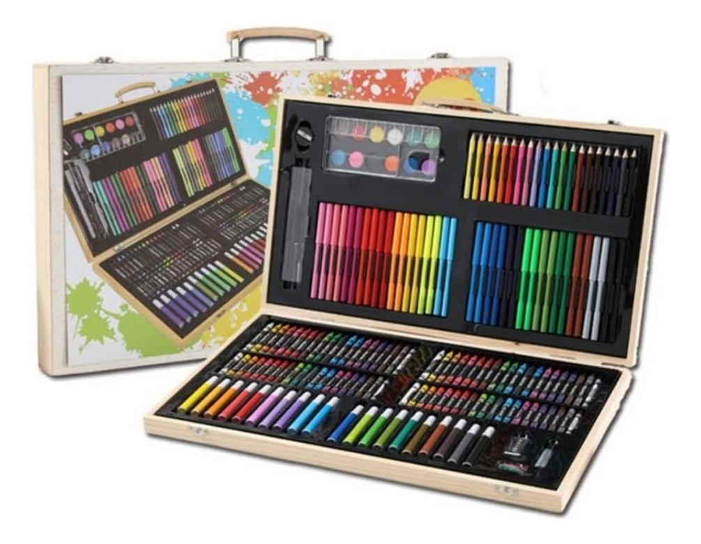 KIT DIBUJO LÁPICES CRAYONES PINTURA ACCESORIO 180 PIEZAS JHN - 3
