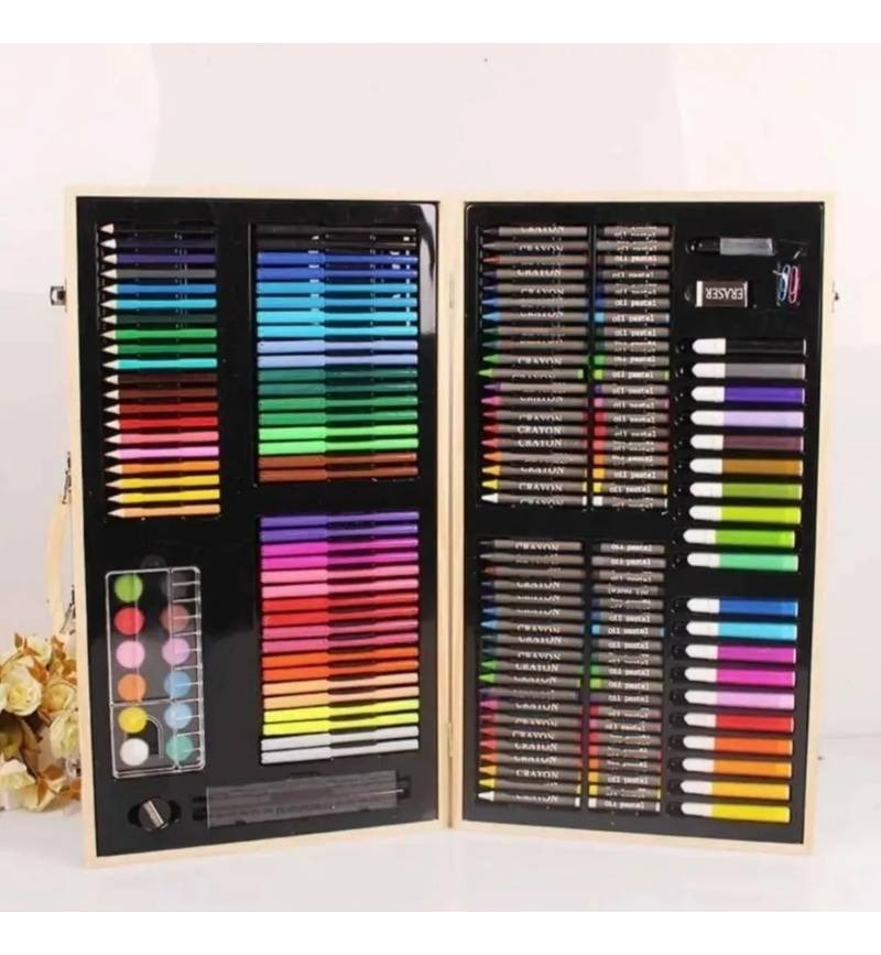 KIT DIBUJO LÁPICES CRAYONES PINTURA ACCESORIO 180 PIEZAS JHN - 10