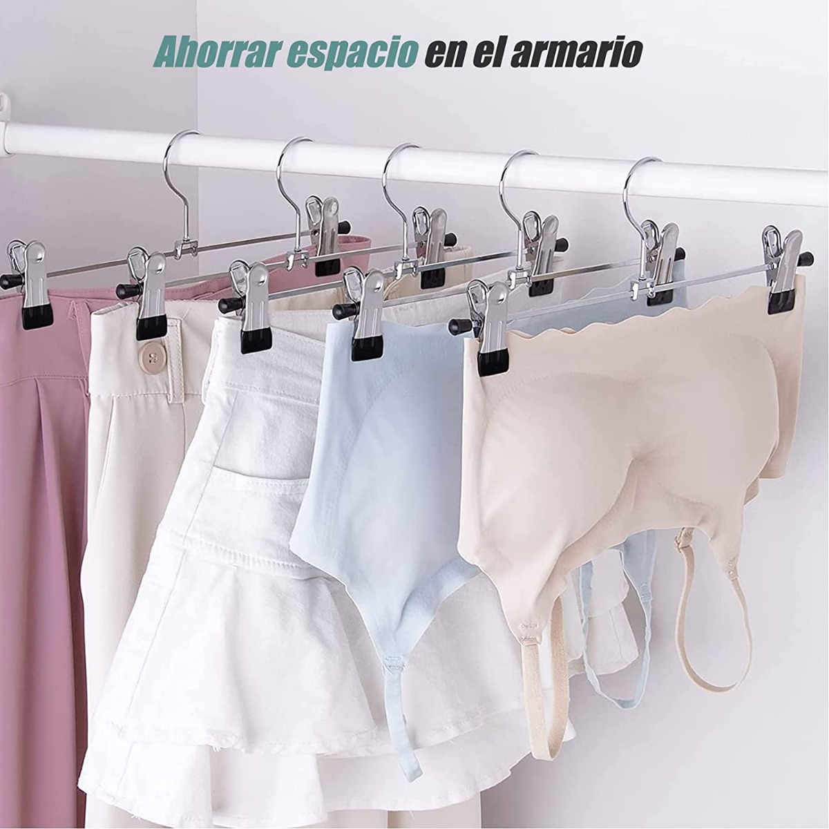 KIT 10 UNID CLIP FALDA PANTALONES PERCHAS CINTURONES JHN - 8