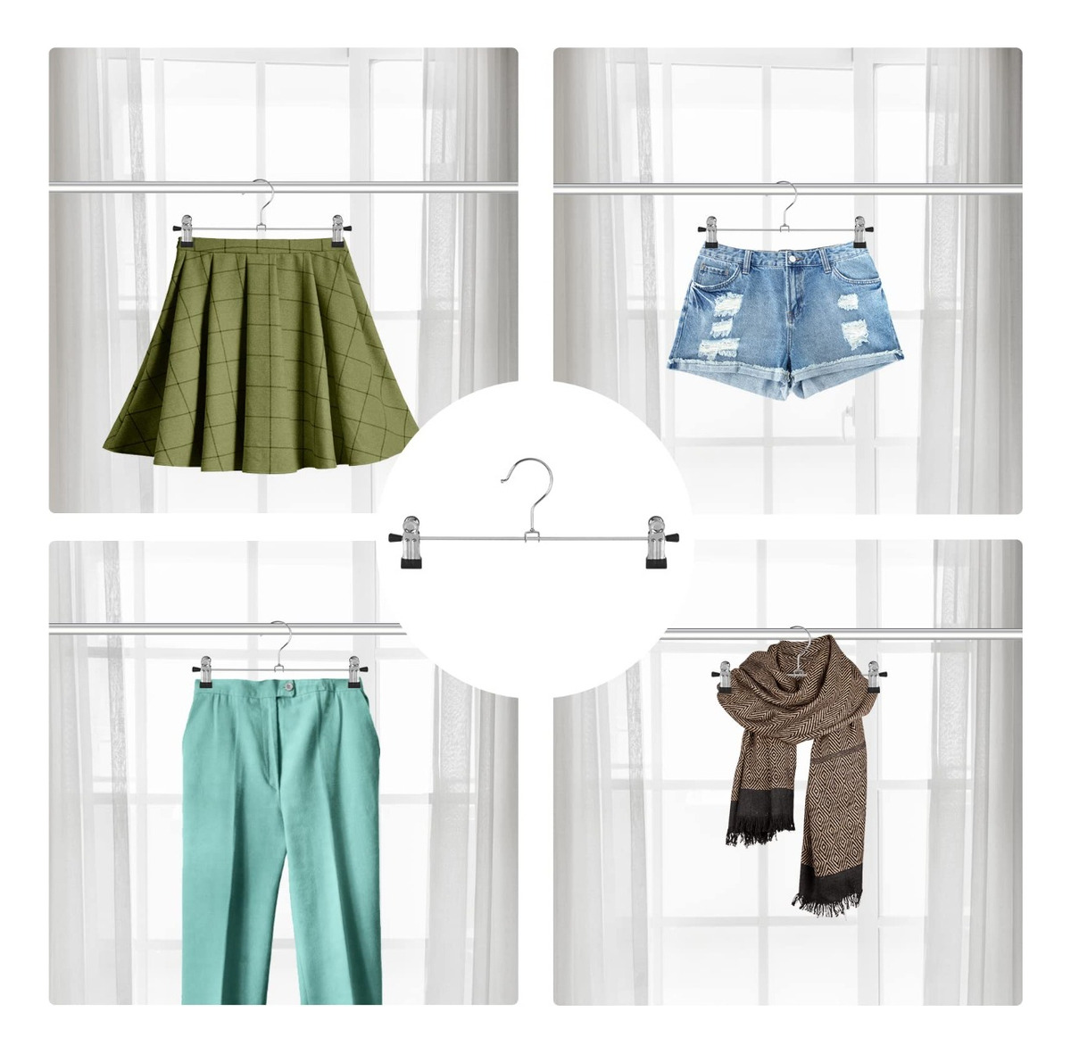 KIT 10 UNID CLIP FALDA PANTALONES PERCHAS CINTURONES JHN - 9