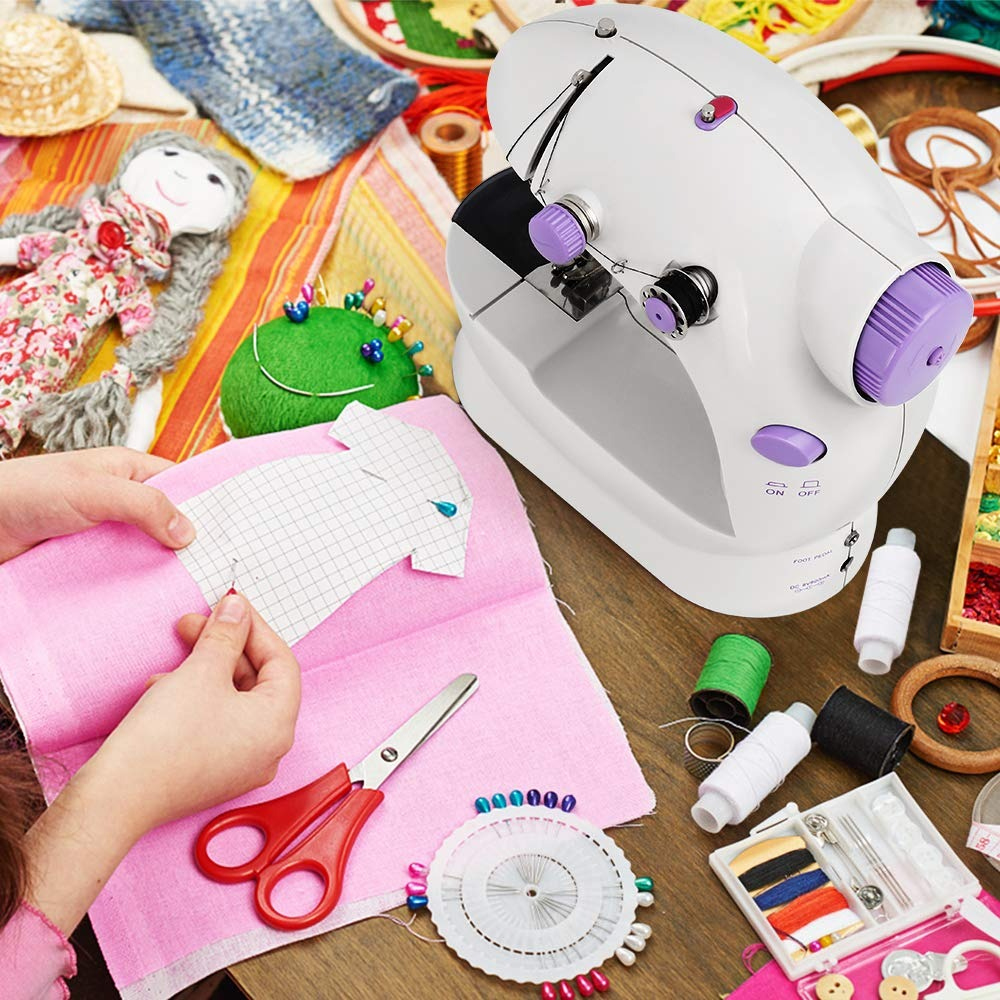 MINI MÁQUINA COSER PRINCIPIANTES NIÑOS PORTÁTIL HOGAR JHN - 2