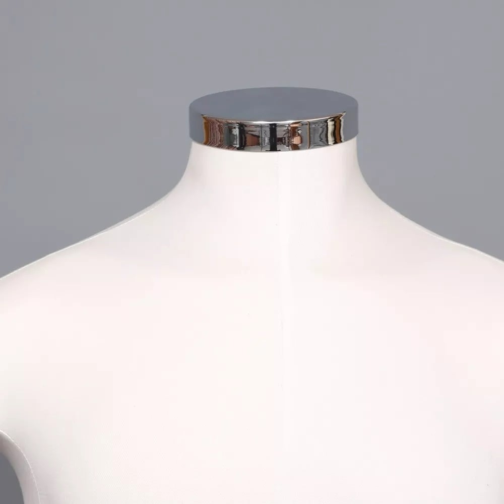 TORSO MANIQUÍ DAMA BLANCO EXHIBICIÓN ROPA FEMENINA JHN - 3