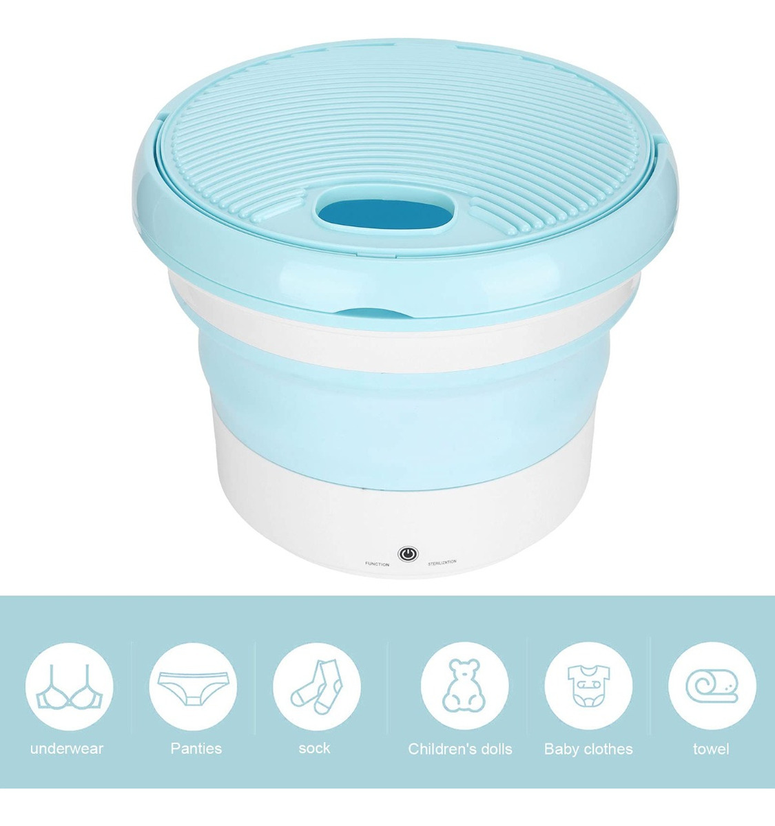 MINI LAVADORA PORTÁTIL LIMPIEZA AUTOMÁTICA ROPA JHN - 3