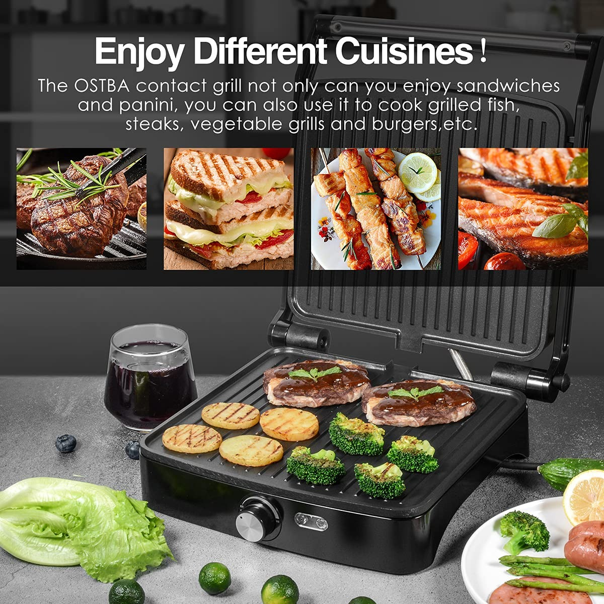 SANDWICHERA ANTIADHERENTE PARRILLA VERSATIL COCINA HOGAR LAU - 3