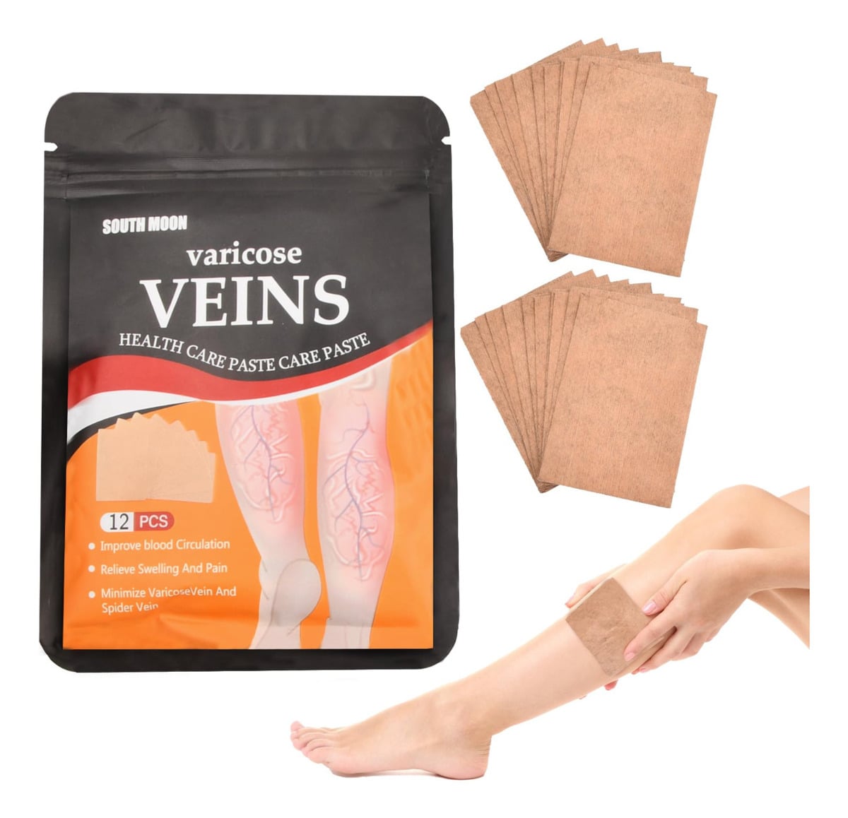 SET 10 PARCHES VARICES EXTRACTOS NATURAL PIERNA CANSADAS LAU - 1