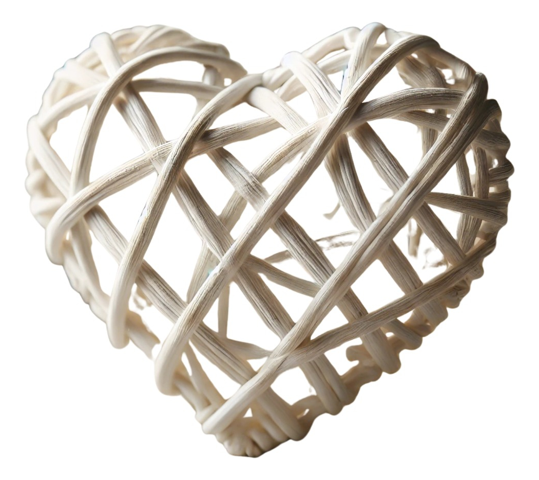 CORAZÓN DECORATIVO MIMBRE PARED COLGANTE 40CM JHN - 8