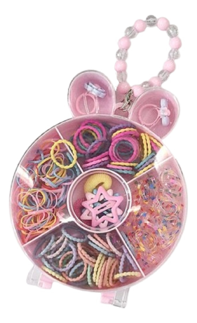 SET MULTICOLOR DE 3 PACK LAZOS COLETEROS NIÑA ELÁSTICOS CABELLO JHN - 1