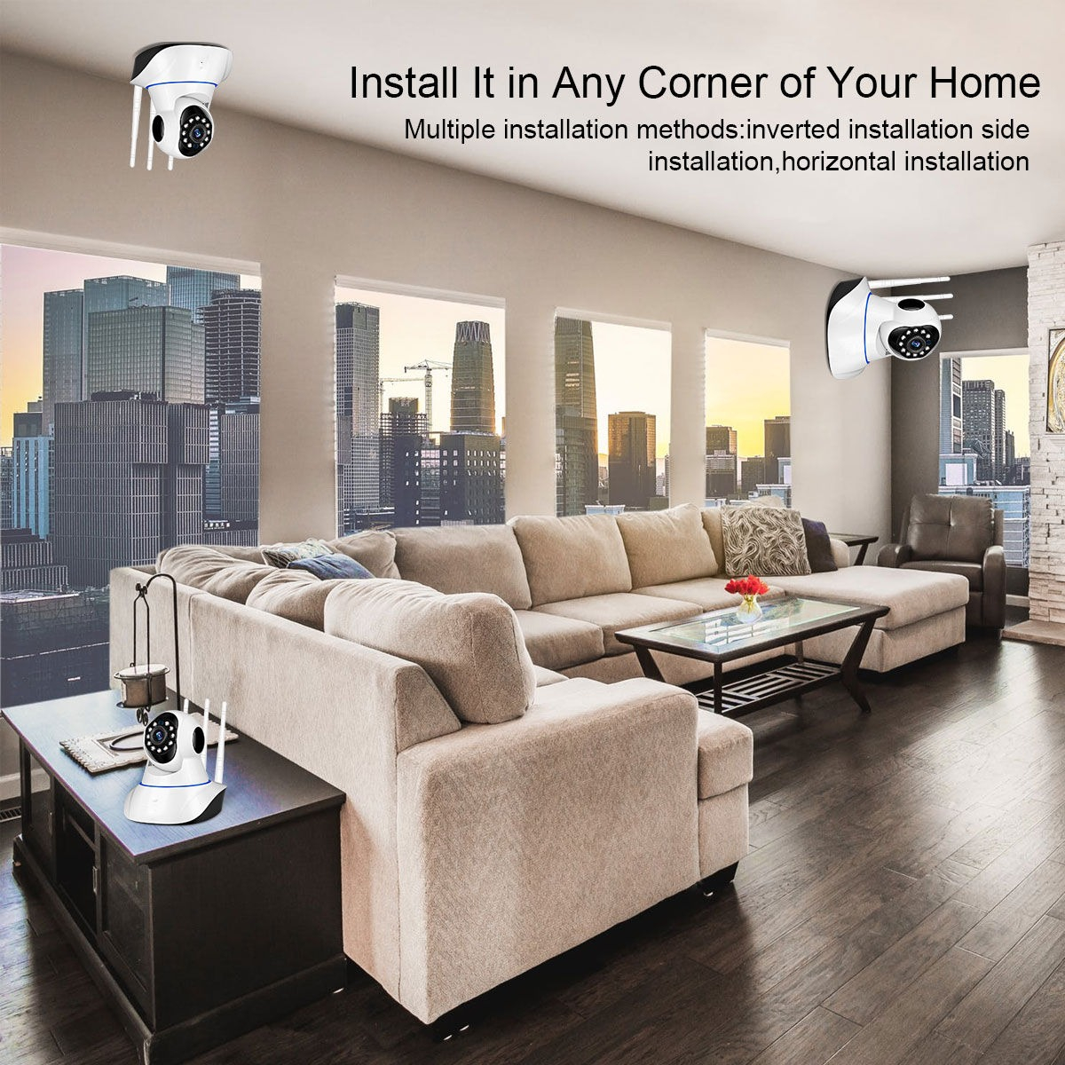 CÁMARA SEGURIDAD SC CAMARA SEGURIDAD IP INALÁMBRICA WI-FI 5 ANTENAS 1080P HD LAU - 7