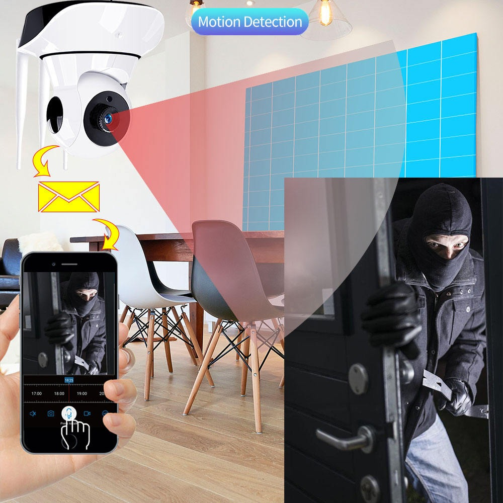 CÁMARA SEGURIDAD SC CAMARA SEGURIDAD IP INALÁMBRICA WI-FI 5 ANTENAS 1080P HD LAU - 8