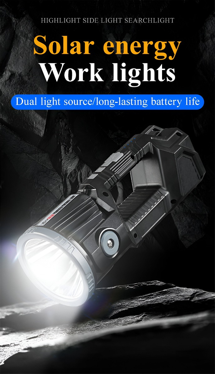 LINTERNA MANO SC LED SOLAR TY-TY RECARGABLE USB CAMPING LAU - 4