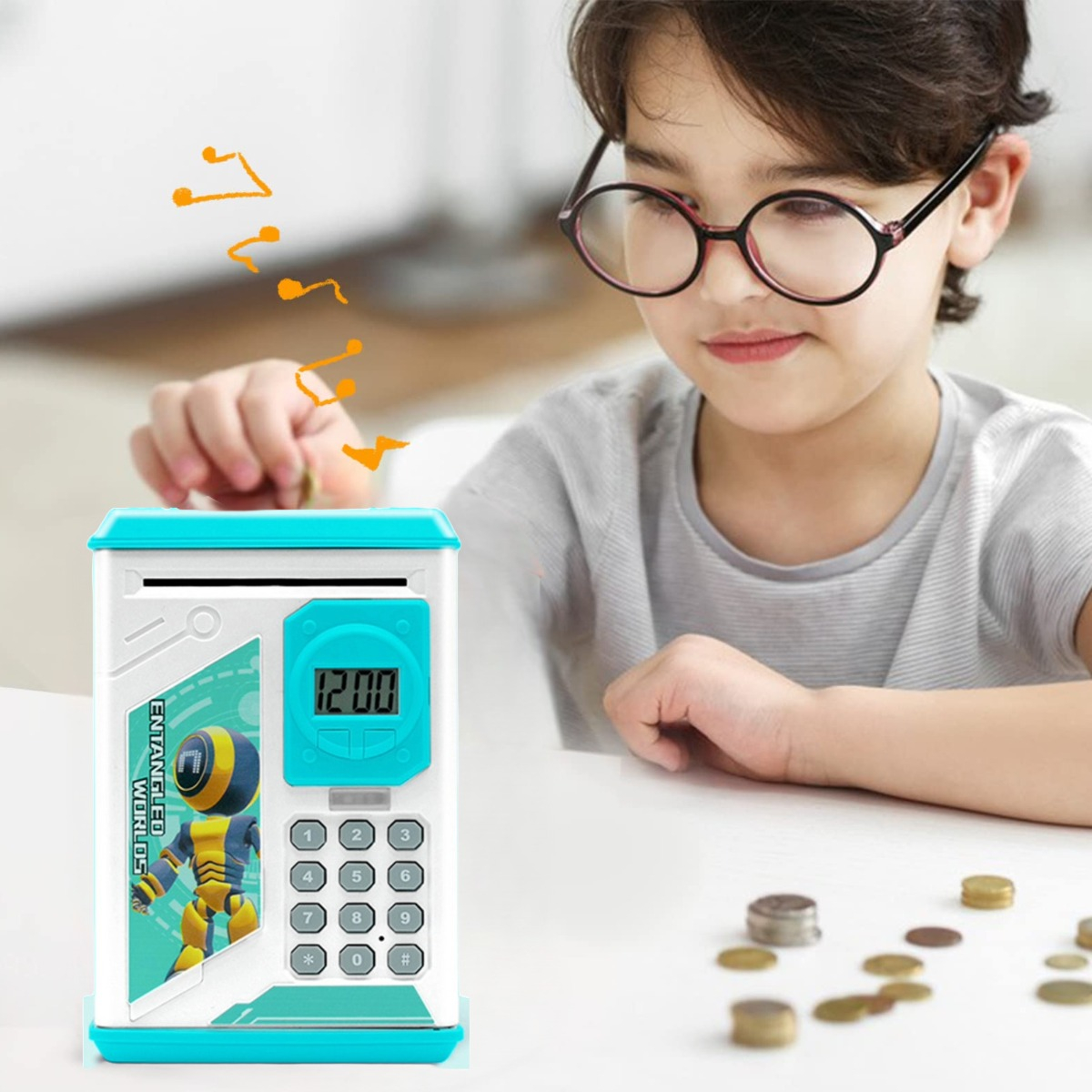 ALCANCIA AHORRO CAJA FUERTE NIÑOS ROBOT DIVERTIDA LAU - 4