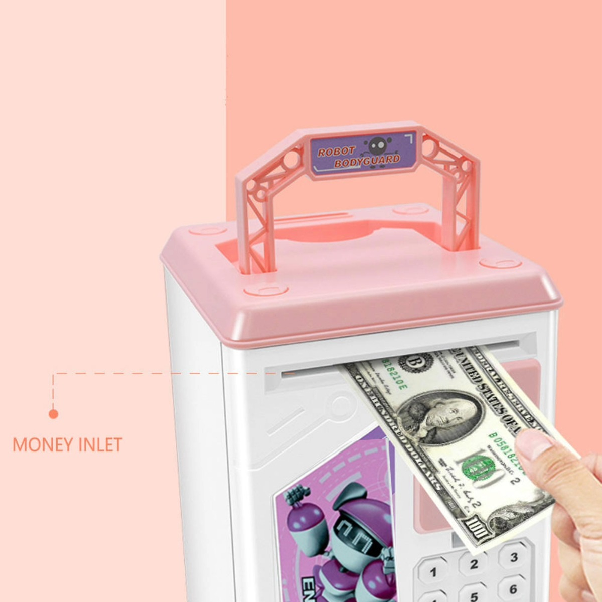 ALCANCIA AHORRO CAJA FUERTE NIÑOS ROBOT DIVERTIDA LAU - 9