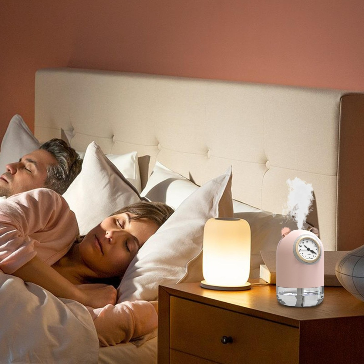 HUMIDIFICADOR CUTE CLOCK ULTRASONICO PORTATIL HOGAR LAU - 4