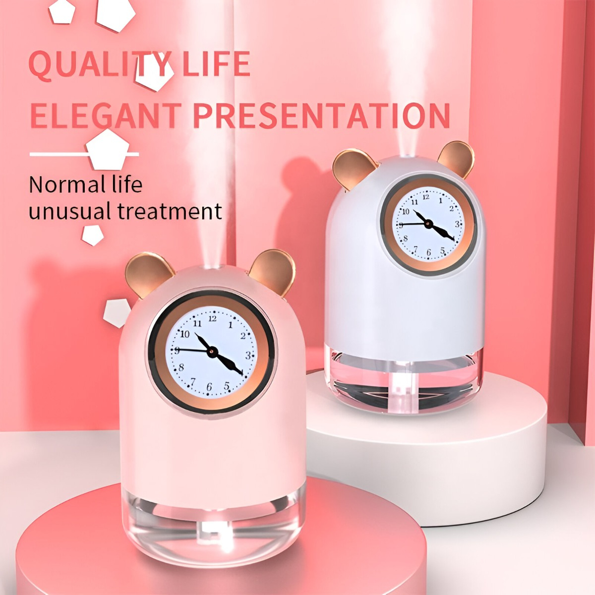 HUMIDIFICADOR CUTE CLOCK ULTRASONICO PORTATIL HOGAR LAU - 5