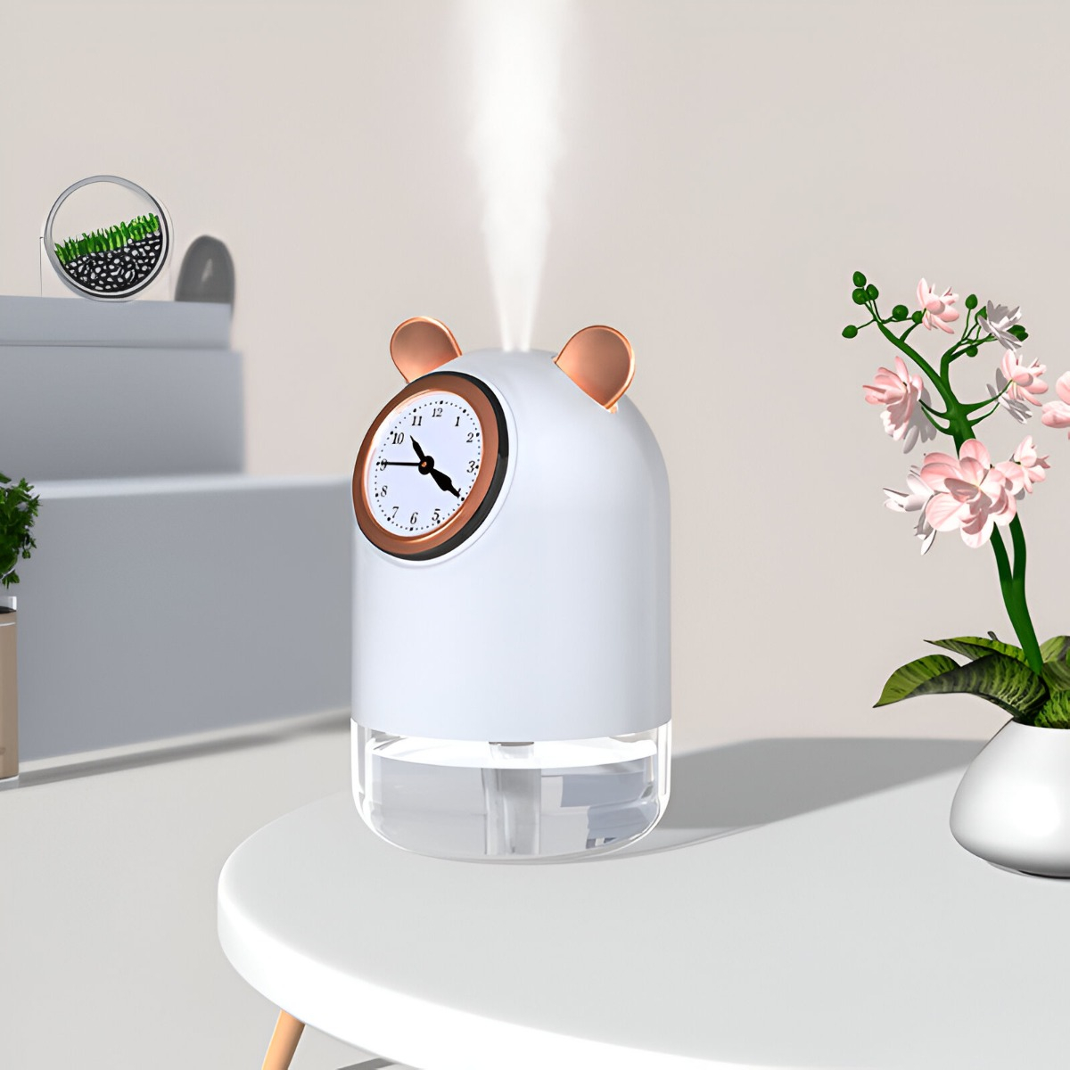 HUMIDIFICADOR CUTE CLOCK ULTRASONICO PORTATIL HOGAR LAU - 7