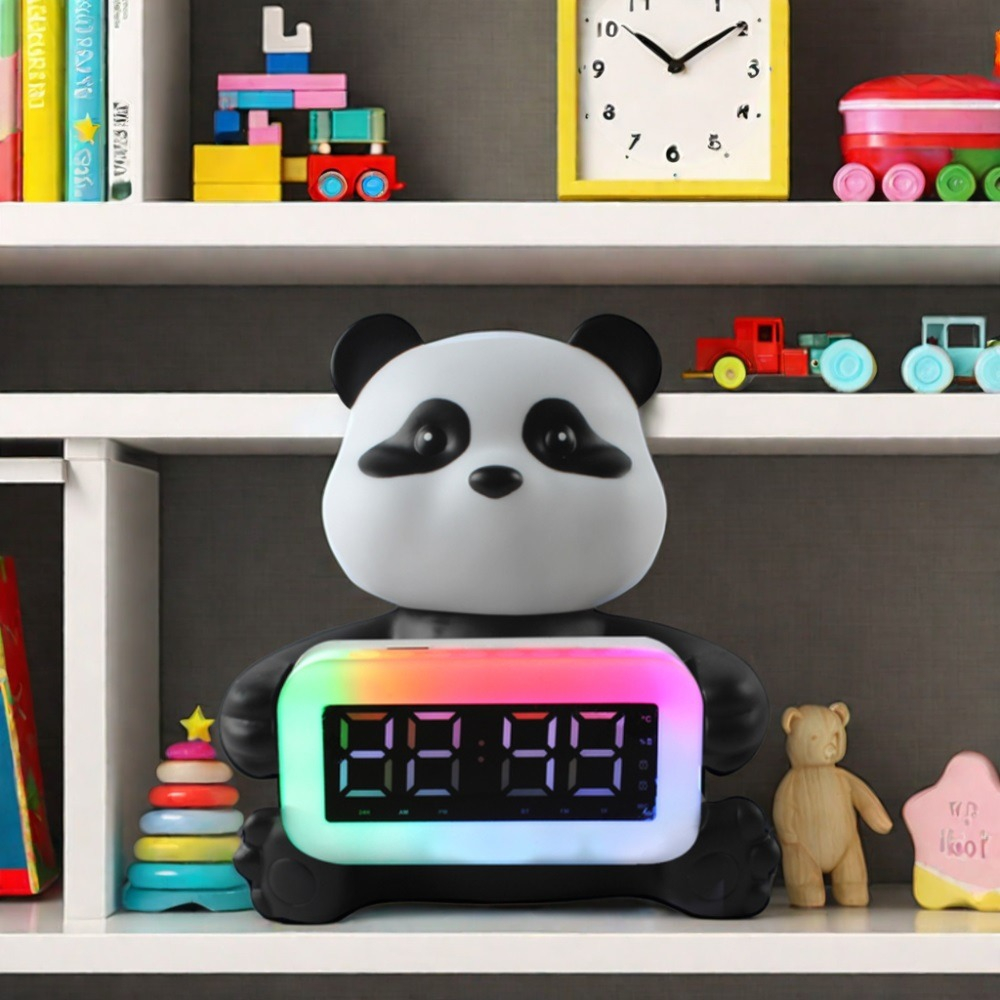 RADIO DESPERTADOR OSITO LUZ RGB MUSICA RECARGABLE LAU - 8