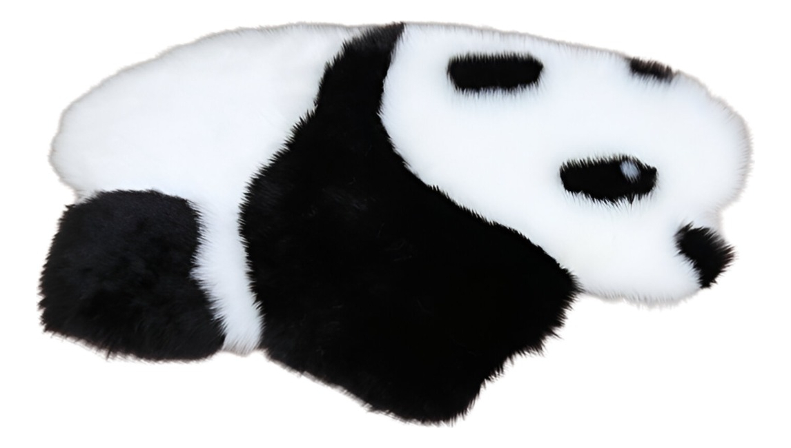 ALFOMBRA CONTEMPORÁNEA MODERNA PANDA ANTIDESLIZANTE BLANCO NEGRO JHN 60 X 90 CM - 1