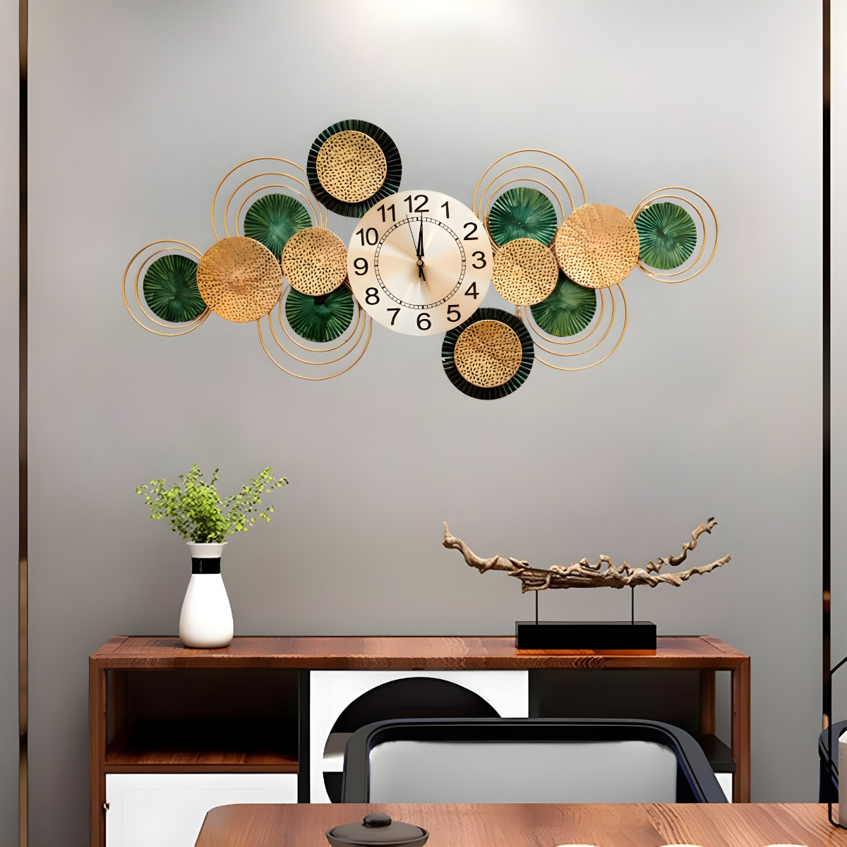 RELOJ PARED MODERNO SILENCIOSO DECORATIVO GRANDE JHN - 8