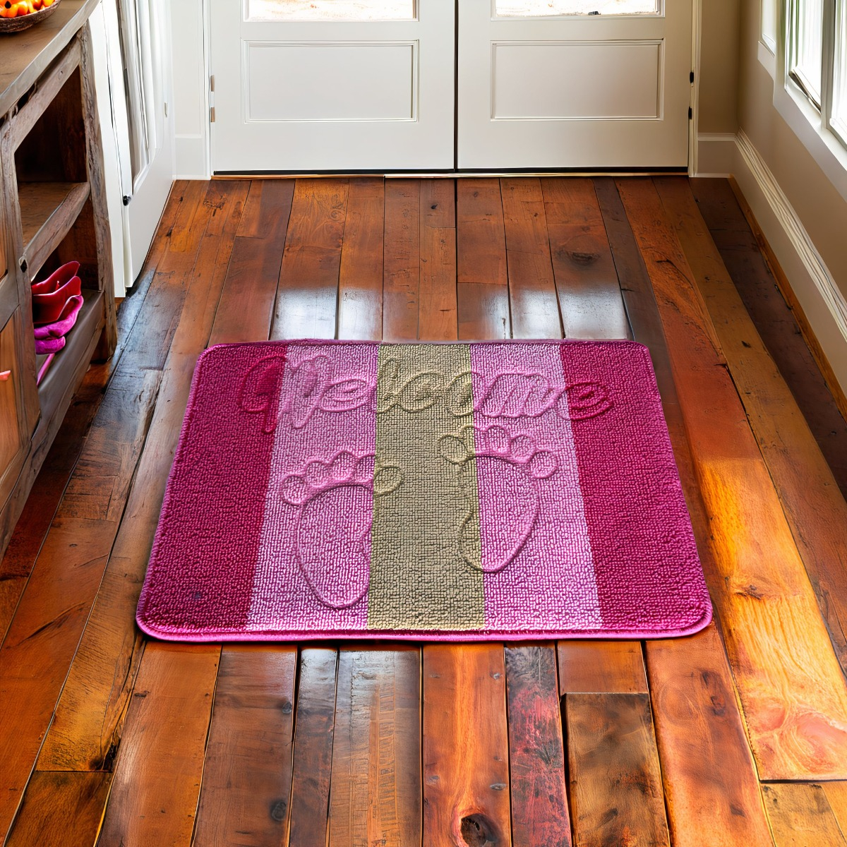 SET 3 ALFOMBRA CONTEMPORÁNEA MODERNA SUAVE PUERTA ABSORCION ANTIDESLIZANTE JHN 60 X 40 CM - 3