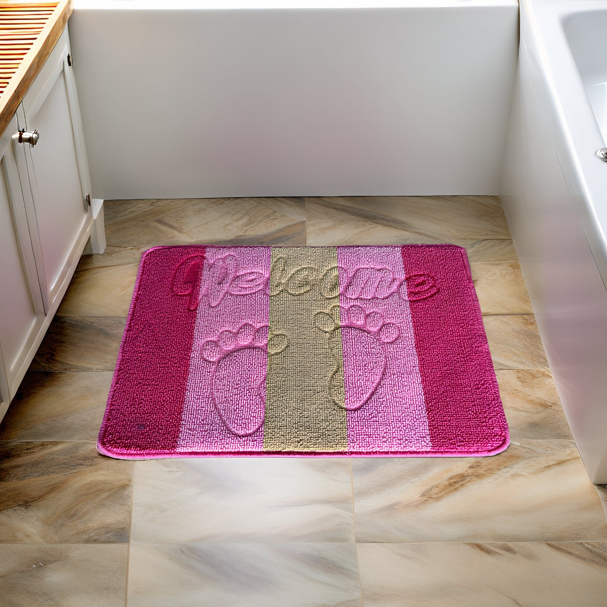 SET 3 ALFOMBRA CONTEMPORÁNEA MODERNA SUAVE PUERTA ABSORCION ANTIDESLIZANTE JHN 60 X 40 CM - 8